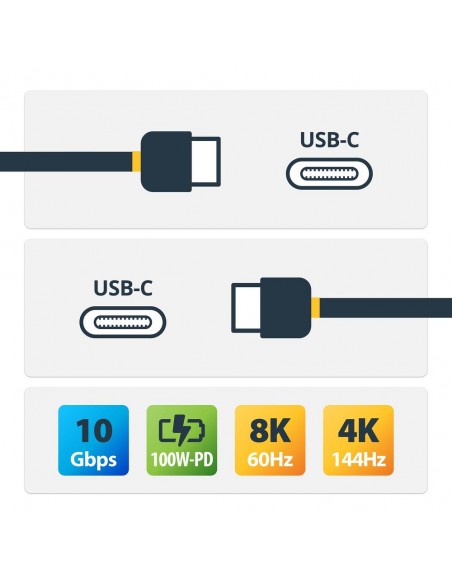 Cable usb tipo c startech 1m - macho - macho - negro Cable usb tipo c startech 1m - macho - macho - negro