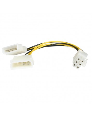 Cable 2x lp4 a pci express 6 pines startech 0.15m