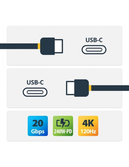 Cable usb tipo c staretch 2m - macho - macho - negro Cable usb tipo c staretch 2m - macho - macho - negro