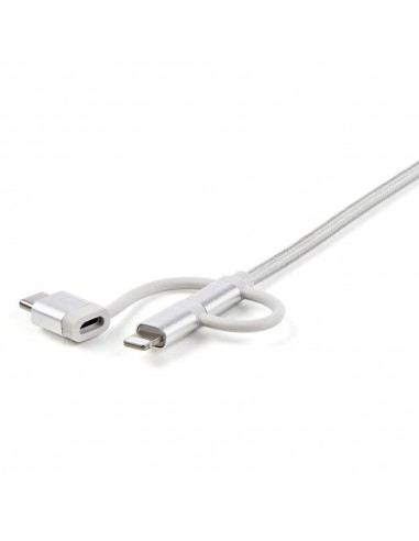 Cable usb tipo a a micro usb - usb tipo c - lightning startech 1m - macho - macho - plata trenzado