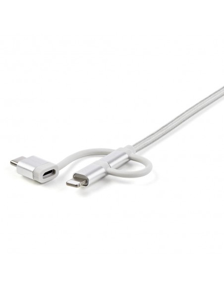 Cable usb tipo a a micro usb - usb tipo c - lightning startech 1m - macho - macho - plata trenzado