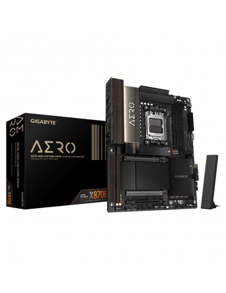 Placa base gigabyte gigabyte x870e aero x3d dark wood am5 atx - 4x ddr5 - 4x sata3