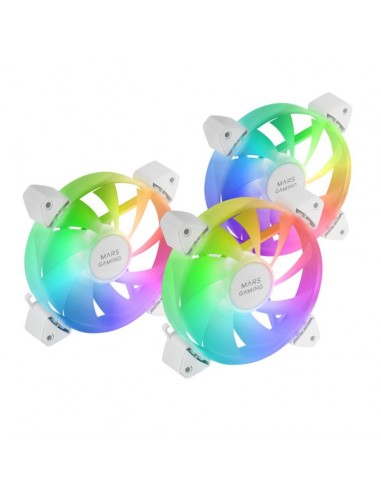 Ventilador caja mars gaming mf - 3a argb 3x 120mm blanco