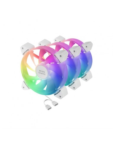 Ventilador caja mars gaming mf - 3a argb 3x 120mm blanco