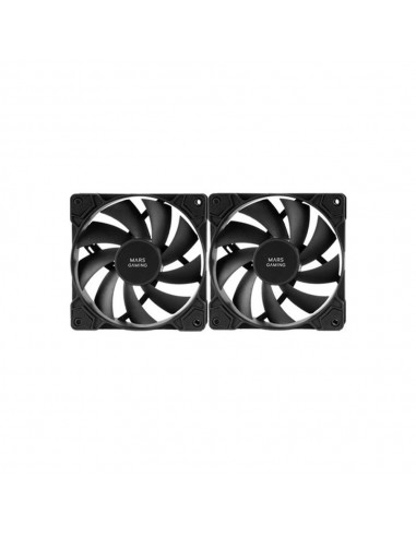 Ventilador caja mars gaming mf - pwmx2 2x 120mm negro