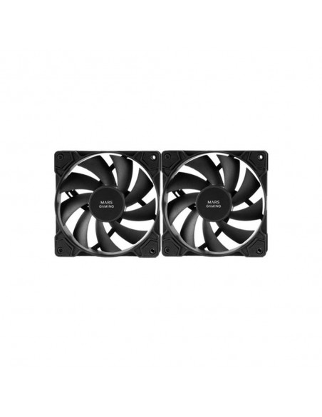 Ventilador caja mars gaming mf - pwmx2 2x 120mm negro