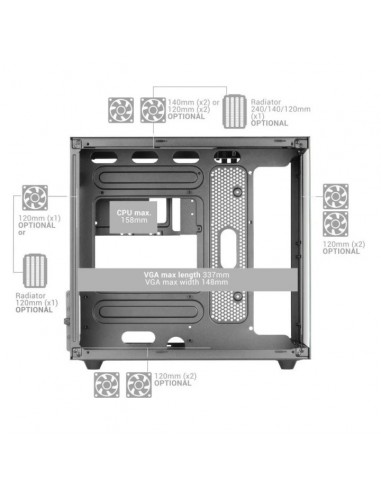 Caja ordenador mars gaming mcnovam matx cristal templado negra