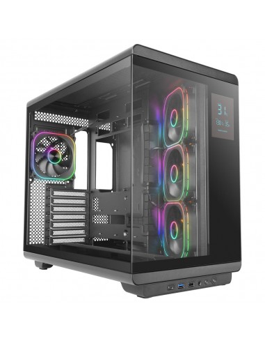 Caja ordenador mars gaming mc - revpro atx argb lcd 4.3 pulgadas cristal templado negra