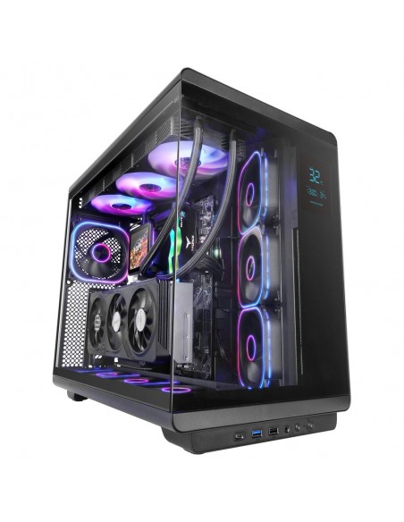 Caja ordenador mars gaming mc - revpro atx argb lcd 4.3 pulgadas cristal templado negra