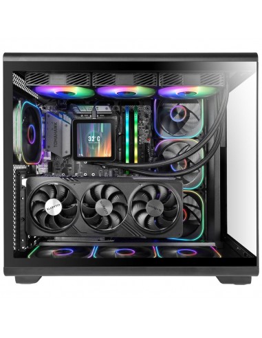 Caja ordenador mars gaming mc - revpro atx argb lcd 4.3 pulgadas cristal templado negra