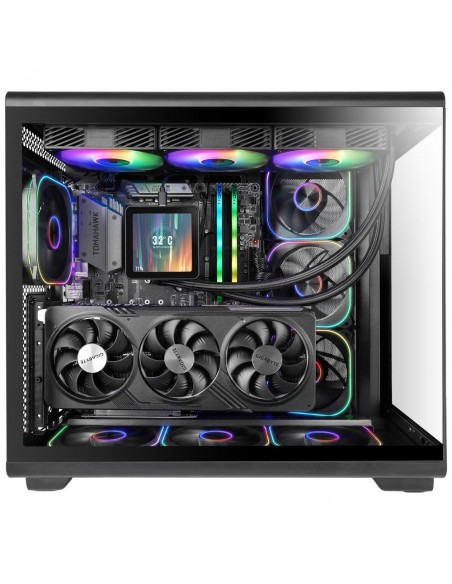 Caja ordenador mars gaming mc - revpro atx argb lcd 4.3 pulgadas cristal templado negra