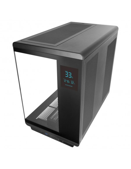 Caja ordenador mars gaming mc - revpro atx argb lcd 4.3 pulgadas cristal templado negra