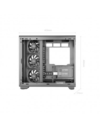 Caja ordenador mars gaming mc - revpro atx argb lcd 4.3 pulgadas cristal templado negra