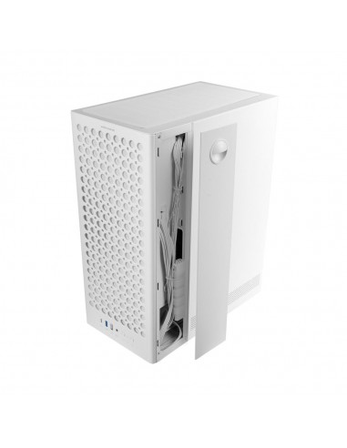 Caja ordenador mars gaming mc - t800 atx cristal templado blanca