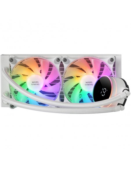 Kit refrigeracion liquida mars gaming mllcd240w frgb 2x 120mm blanco