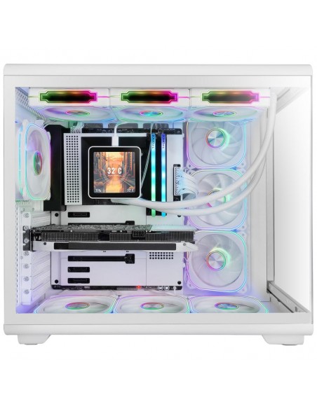 Caja ordenador mars gaming mc - revpro atx argb lcd 4.3 pulgadas cristal templado blanca Caja ordenador mars gaming mc - revpro atx argb lcd 4.3 pulgadas cristal templado blanca
