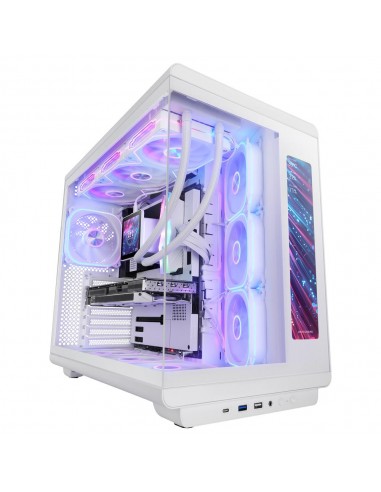 Caja ordenador mars gaming mc - revmaxw atx argb lcd 11.8 pulgadas cristal templado blanca
