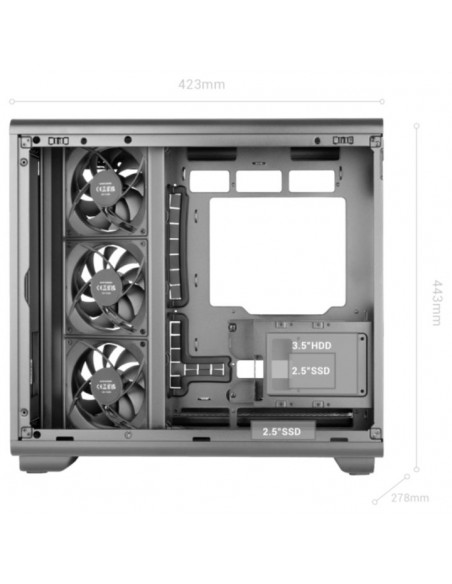 Caja ordenador mars gaming mc - revmax atx argb lcd 11.8 pulgadas cristal templado negra