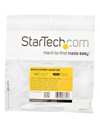 Adaptador usb tipo c a hdmi startech macho - hembra - blanco