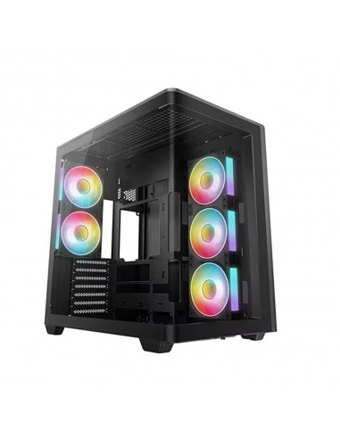 Caja ordenador gaming deepcool cg590u5f atx argb cristaltemplado negra