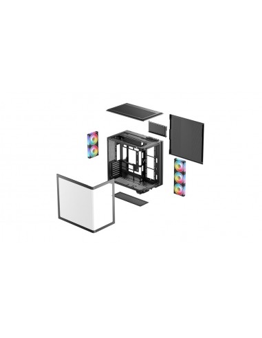 Caja ordenador gaming deepcool cg590u5f atx argb cristaltemplado negra