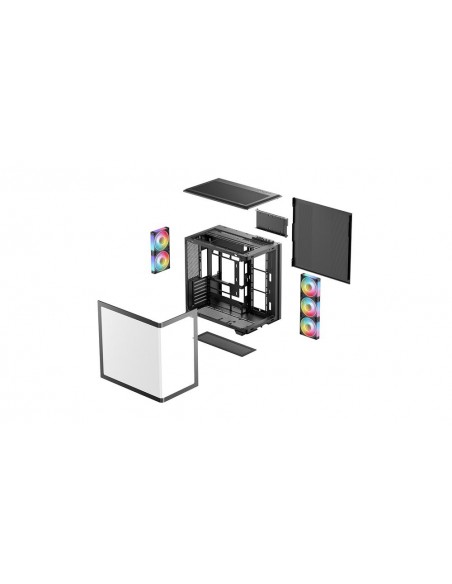 Caja ordenador gaming deepcool cg590u5f atx argb cristaltemplado negra