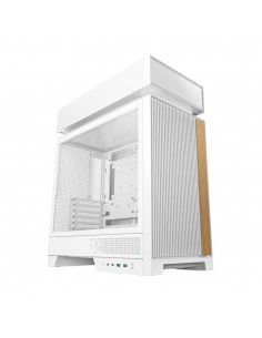 Caja ordenador gaming deepcool cl660 atx argb cristal templado blanca y madera