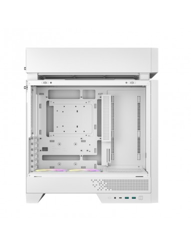 Caja ordenador gaming deepcool cl660 atx argb cristal templado blanca y madera