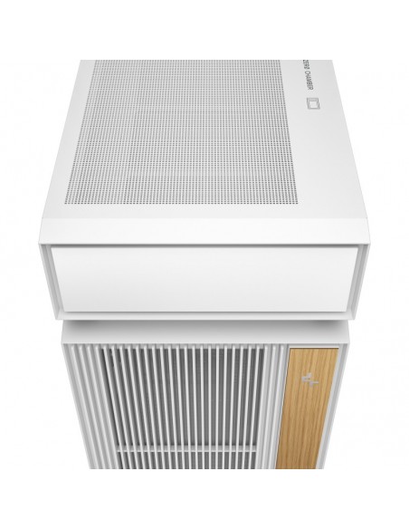 Caja ordenador gaming deepcool cl660 atx argb cristal templado blanca y madera