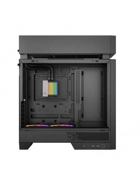 Caja ordenador gaming deepcool cl6600 wh atx rgb cristal templado negra y madera