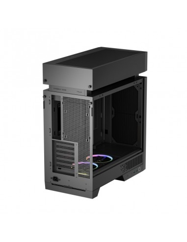 Caja ordenador gaming deepcool cl660 atx argb cristal templado negra y madera
