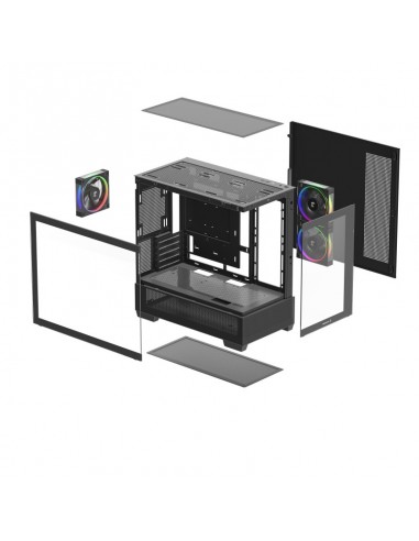 Caja ordenador gaming deepcool cg380u matx argb cristal templado negra