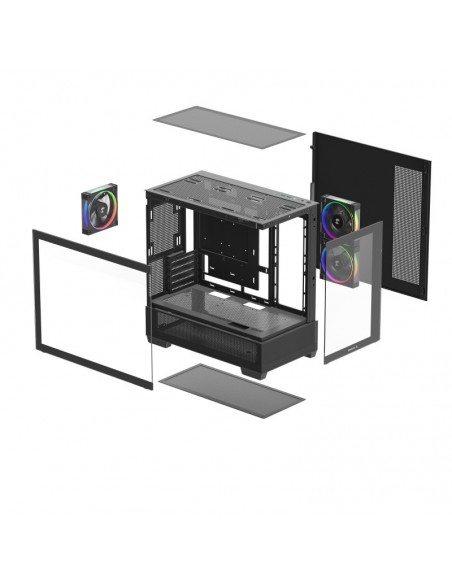 Caja ordenador gaming deepcool cg380u matx argb cristal templado negra