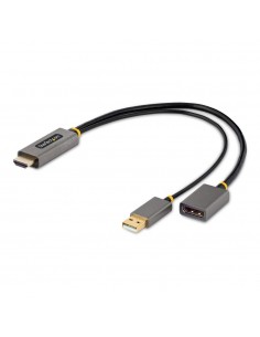 Adaptador hdmi a displayport - usb tipo a startech 0.30m - macho - macho - hembra - gris