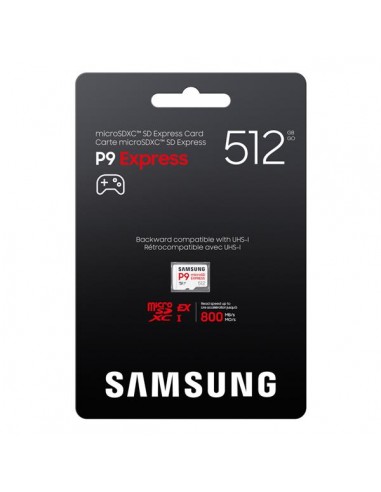 Tarjeta memoria micro sd express samsung 512gb sdxc p9 clase 10 u3 v30 a1