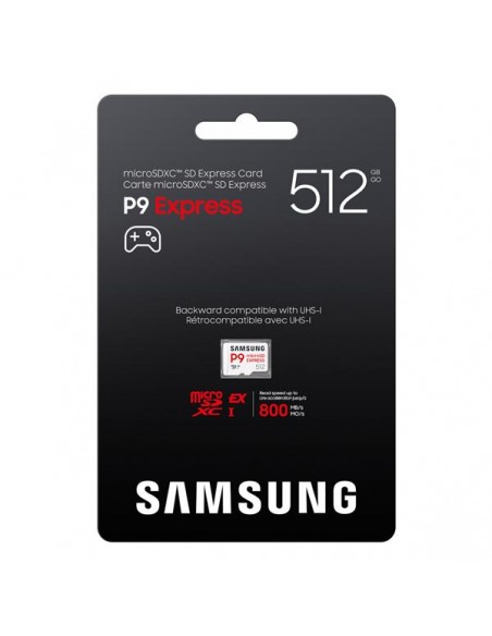 Tarjeta memoria micro sd express samsung 512gb sdxc p9 clase 10 u3 v30 a1