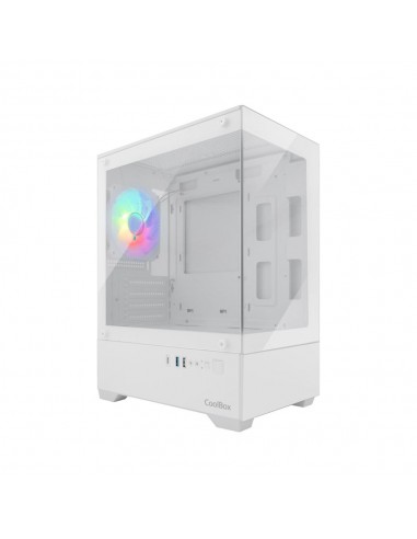 Caja ordenador gaming coolbox gm200 vision lite matx argb cristal templado blanco