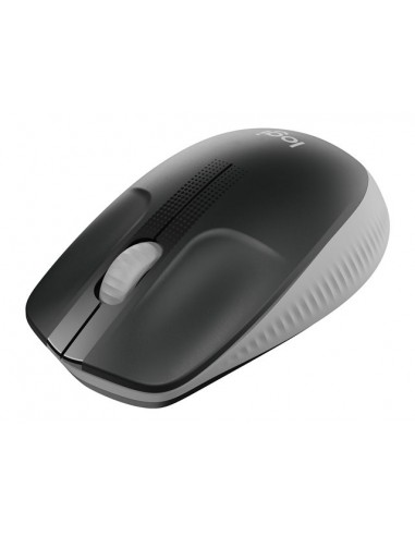 Mouse raton logitech m190 full size optico wiireles inalambrico gris claro