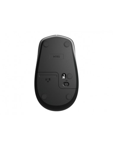 Mouse raton logitech m190 full size optico wiireles inalambrico gris claro