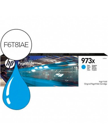 Cartucho tinta hp original cartridge nº 973x cian pagewide f6t81ae