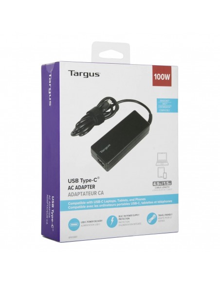 Cargador de corriente universal targus 100w usb tipo c Cargador de corriente universal targus 100w usb tipo c
