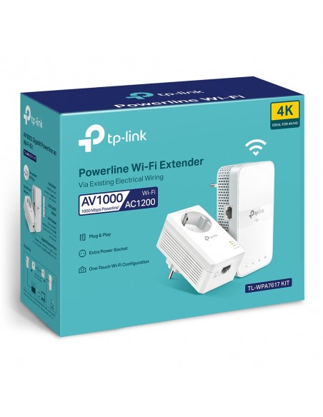 Kit de adaptadores powerline ac tp - link tl - wpa7617 kit dual band