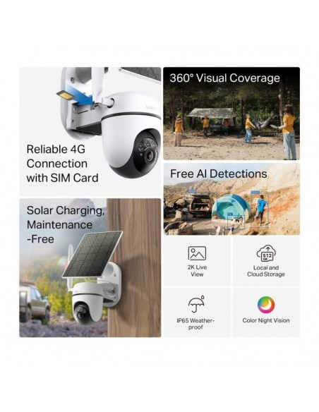 Camara de seguridad wifi tp - link tapo c615g kit 2k panel solar Camara de seguridad wifi tp - link tapo c615g kit 2k panel solar