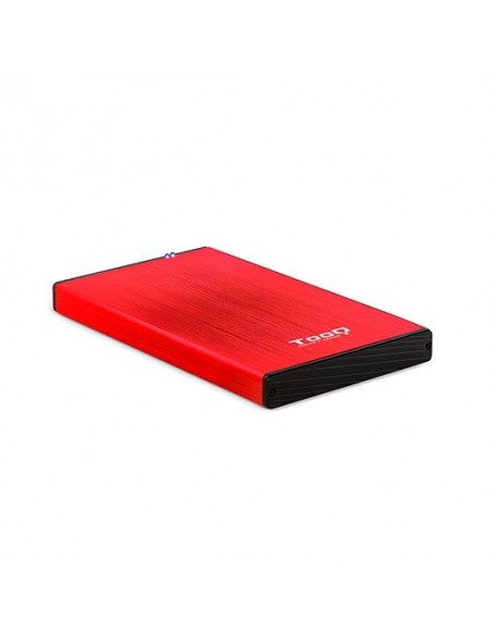 Caja externa tooq tqe - 2527r para hdd 2.5 pulgadas 9.5mm sata 3 usb 3.2 rojo