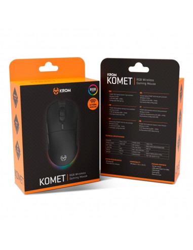 Raton inalambrico gaming krom komet rgb negro