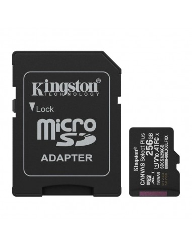 Tarjeta memoria micro secure digital sdxc 256gb kingston canvas select plus clase 10 uhs - 1 + adaptador sd