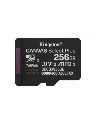 Tarjeta memoria micro secure digital sdxc 256gb kingston canvas select plus clase 10 uhs - 1 + adaptador sd