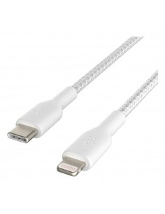Cable lightning a usb tipo c belkin 2m - macho - macho - blanco trenzado