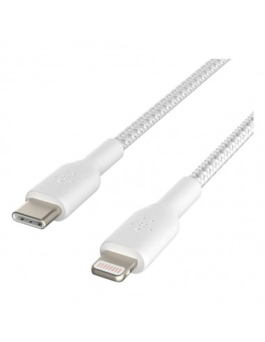 Cable lightning a usb tipo c belkin 2m - macho - macho - blanco trenzado
