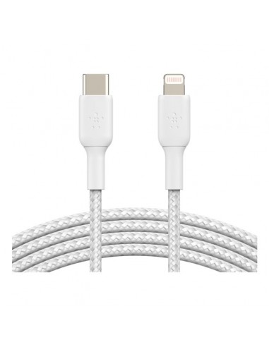 Cable lightning a usb tipo c belkin 2m - macho - macho - blanco trenzado